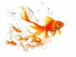 proche en haut photo de une poisson rouge avec copie espace, d'or beauté ai généré