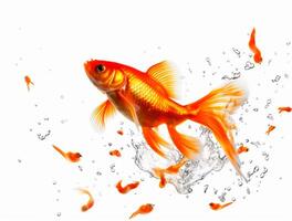 proche en haut photo de une poisson rouge avec copie espace, d'or beauté ai généré