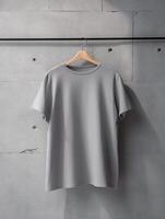 professionnel gris T-shirt pour maquette conception ai généré photo