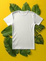 professionnel blanc T-shirt pour maquette conception ai généré photo