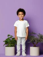 blanc bébé T-shirt gratuit photo ai généré