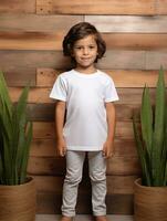 blanc bébé T-shirt gratuit photo ai généré