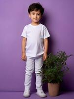 blanc bébé T-shirt gratuit photo ai généré