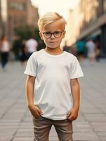 blanc bébé T-shirt gratuit photo ai généré