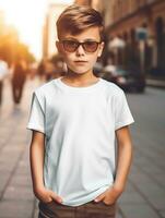 blanc bébé T-shirt gratuit photo ai généré