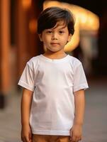 blanc bébé T-shirt gratuit photo ai généré