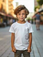 blanc bébé T-shirt gratuit photo ai généré