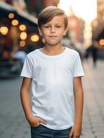 professionnel blanc bébé T-shirt pour maquette conception ai généré photo