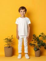 blanc bébé T-shirt gratuit photo ai généré