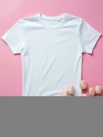 Vide blanc T-shirt pour maquette conception ai génératif photo