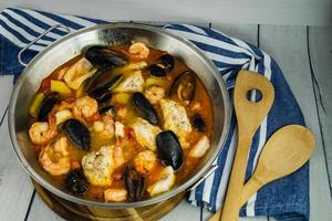 ingrédients pour une cataplana portugaise de fruits de mer