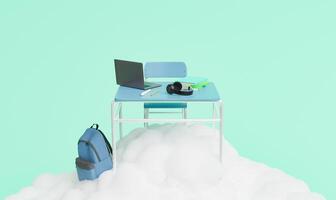 bureau d'école sur un nuage photo