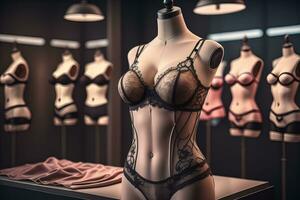 sensuel lingerie sur une mannequin. ai génératif photo