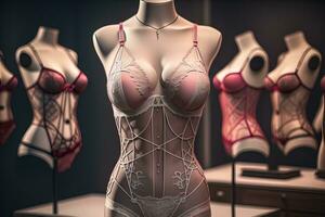 sensuel lingerie sur une mannequin. ai génératif photo