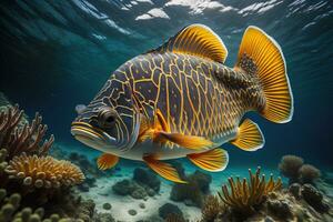 tropical poisson dans le rouge mer. ai génératif photo