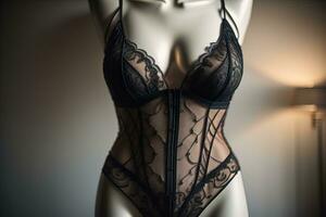 sensuel lingerie sur une mannequin. ai génératif photo