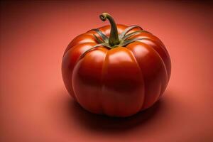 Frais tomate sur une en bois Contexte. ai génératif photo