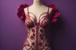 sensuel lingerie sur une mannequin. ai génératif photo