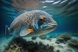 tropical poisson dans le rouge mer. ai génératif photo