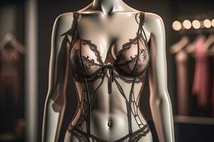 sensuel lingerie sur une mannequin. ai génératif photo