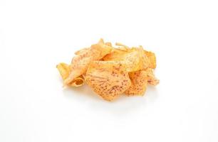 chips de taro isolé sur fond blanc photo
