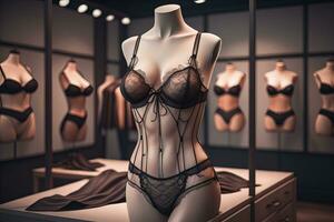 sensuel lingerie sur une mannequin. ai génératif photo