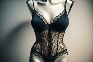 sensuel lingerie sur une mannequin. ai génératif photo