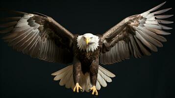 mature américain chauve aigle, portrait de faune, ai génératif photo