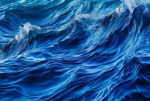 magnifique bleu vagues l'eau Contexte. génératif ai photo