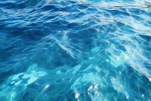 magnifique bleu vagues l'eau Contexte. génératif ai photo