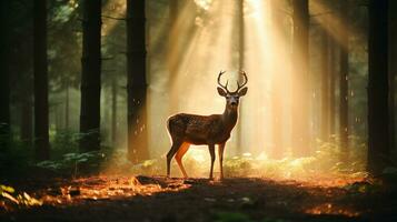 génératif ai, éthéré rencontres esprits de le brumeux forêt photo