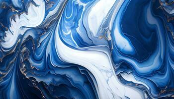 génératif ai, brillant bleu et blanc marbre texture photo