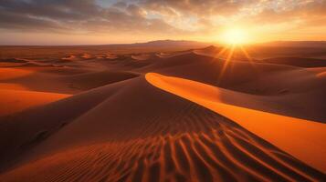 génératif ai, éternel sables embrassement le captivant beauté de désert paysages photo