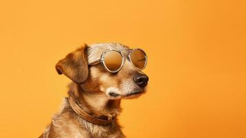 génératif ai, cool canin chien enfiler des lunettes de soleil photo