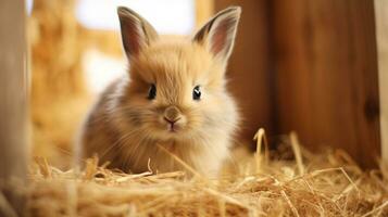 enchanteur élégance flou lapin avec velours fourrure, ai génératif photo