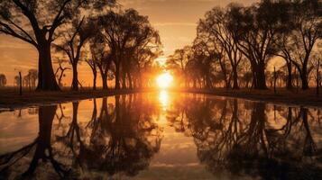 génératif ai, reflets paysages en miroir dans l'eau création étourdissant reflets photo