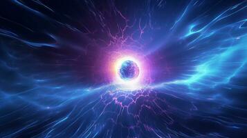 ordinateur généré image de une bleu et violet vortex. génératif ai photo
