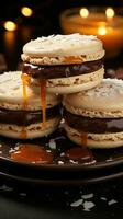 tentant traite alfajores biscuits incarner le essence de délice dans chaque mordre verticale mobile fond d'écran ai généré photo