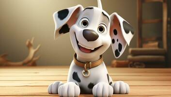 mignonne dessin animé de une bébé dalmatien chien pour des illustrations pour les enfants. ai Générateur photo