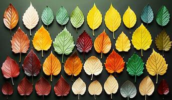 Contexte avec feuilles dans l'automne couleurs. ai généré photo