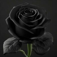 magnifique noir Rose Contexte ai généré photo