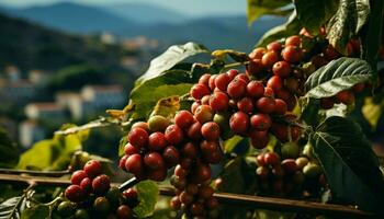 agriculture feuille fruit la nature ferme croissance fraîcheur grain de raisin mûr plante généré par ai photo