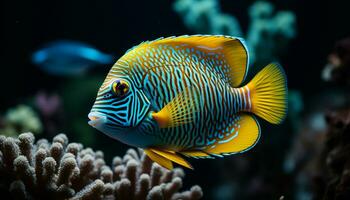 pitre poisson nager dans vibrant sous-marin paysage marin, mettant en valeur Naturel beauté généré par ai photo