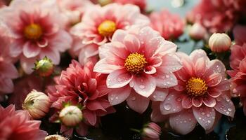 vibrant couleurs de la nature bouquet, une proche en haut de une fleur généré par ai photo