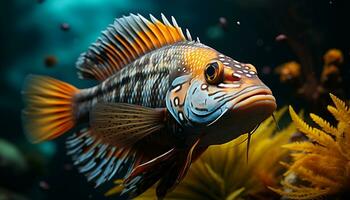 sous-marin beauté coloré poisson nager dans tropical récif généré par ai photo