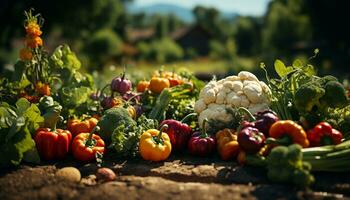 fraîcheur de biologique des légumes dans une en bonne santé l'automne salade généré par ai photo