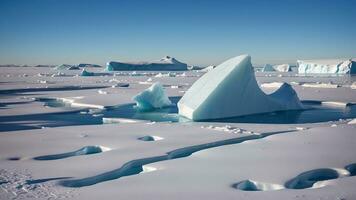 fascinant morceaux de la glace interne les pièces le polaire domaines, une bit de la glace interne les pièces le océan. ai généré photo