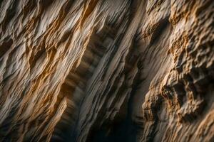 une très clair image de une falaise cette regards vraiment vieux. vous pouvez voir Comment il a modifié plus de temps car de Naturel les forces.. Créatif Ressource, ai généré photo