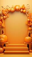 élégant Halloween podium 3d réaliste photo