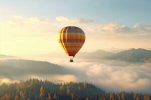 chaud air ballon en volant plus de cappadoce, Turquie. ai généré photo